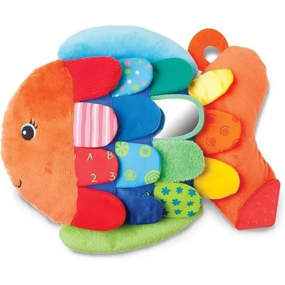 Melissa & Doug Flip Fish Crinkling‎ Squeaking Soft Plush Developmental Baby Toy