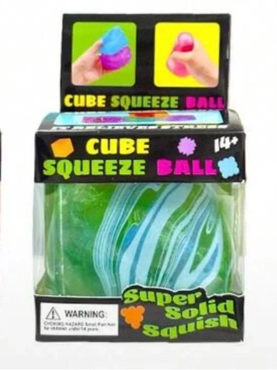 Cube Squeeze Ball- Green Swirl- NWT