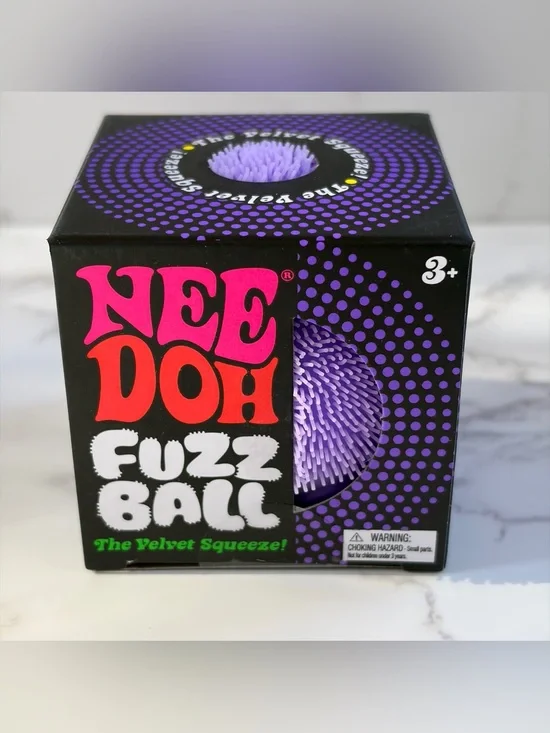 NeeDoh Fuzzball THE VELVET SQUEEZE! Stress Squishy Purple New