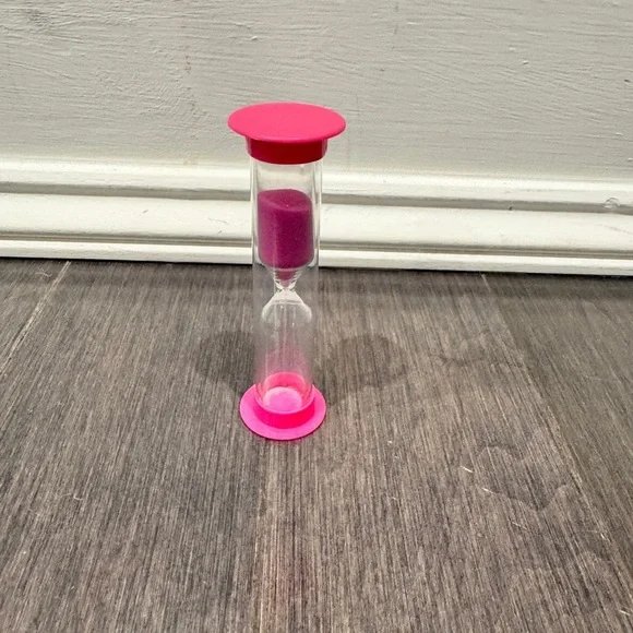 NWOT Pink & Clear Plastic Sand Timer Kids Toddlers Girls