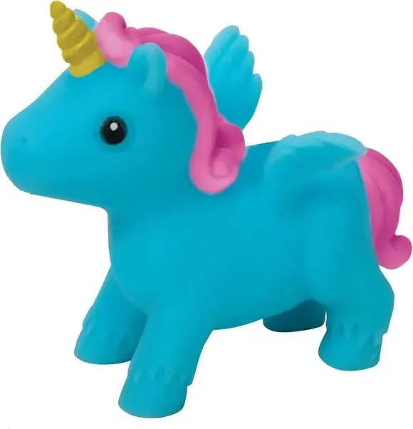 🔥Schylling Itsy Bitsy Unicorn Pocket-Size Squishy Foam Squeeze Toy Blue BNWT