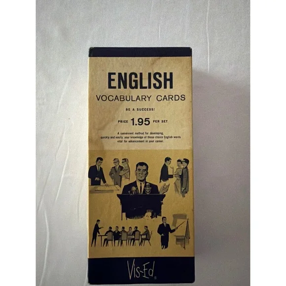 Vis-Ed English Vocabulary Cards Unisex OS Tan‎ Fair Vintage 1000 Card Set