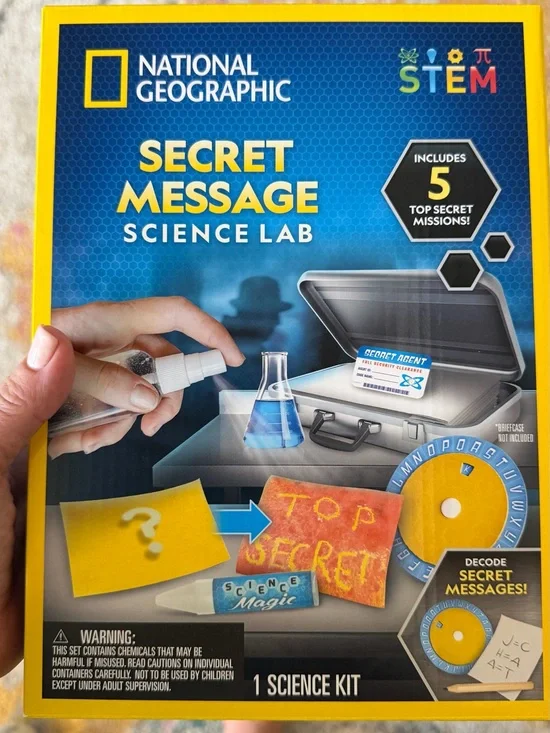 National Geographic Secret Message Science Lab - Blue & Yellow Packaging