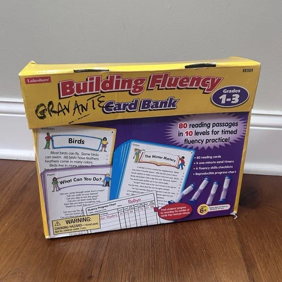 Lakeshore Building Fluency Card Bank Reading Grades 1-3 Tutor Homeschool Teach