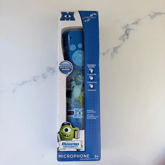 Disney Monsters University First Act Microphone Blue MP3 Input Toy MU359 New