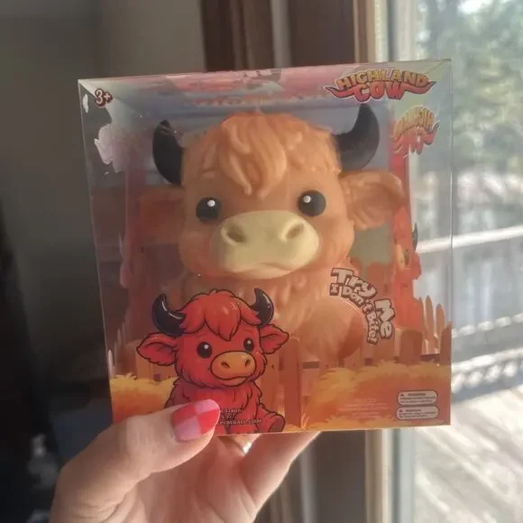 Highland Cow Squishy Toy Animal Stress Relief Sensory Viral Squishy NEW Lt Brown
