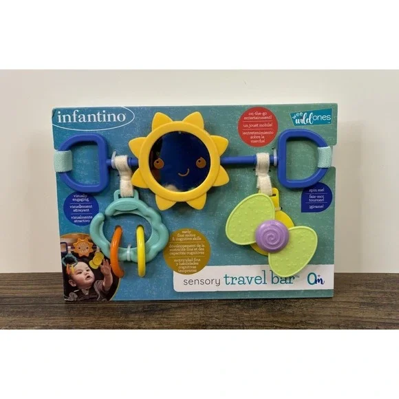 Infantino Sensory Travel Bar Engaging Activities for Car Seats & Strollers
