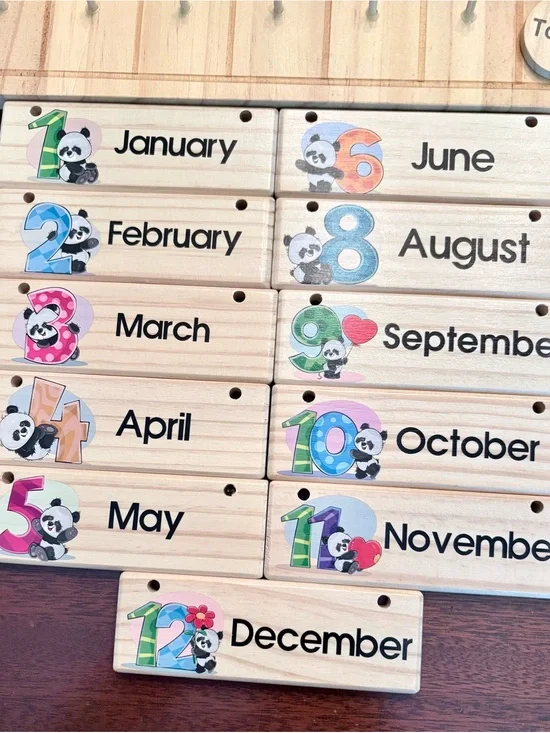 Panda Brothers wooden calendar