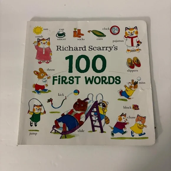 Richard Scarry's 100 First Words Busytown Board Book Children's Learning Book
