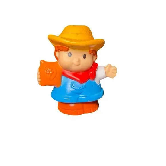 Fisher-Price Little People Farmer Jed Figure Overalls StrawHat Seed Bag 2007