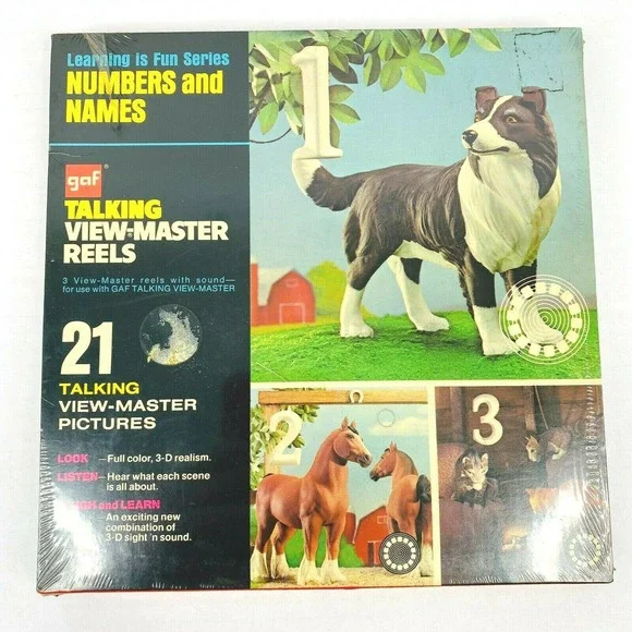 Talking View Master Numbers and Names Learning Fun Series 3 Reel Set Sealed Kids