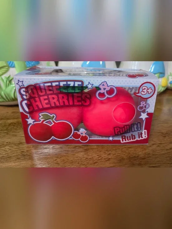 Cherry Squeeze Stress Toy - Red Squishy
