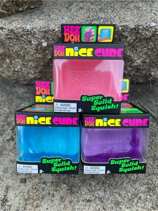 NeeDoh Nice Cube Squishy Set - Pink, Blue, Purple