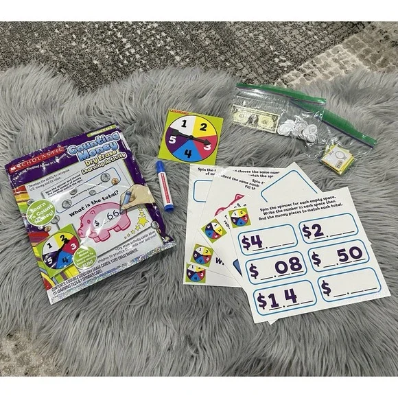 Scholastic Counting Money Dry Erase Learning‎ Activity Set K-2