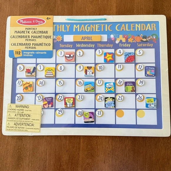 New Melissa & Doug Colorful Monthly Magnetic Calendar