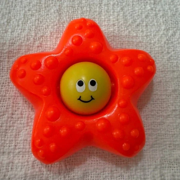 Vintage Fisher Price‎ 623 Sandy Starfish Baby Toy Rattle Star Fish Floats Tub