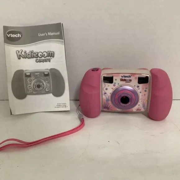 vtech kidizoom camera pink 1227 w/instruction booklet 2011 tested works