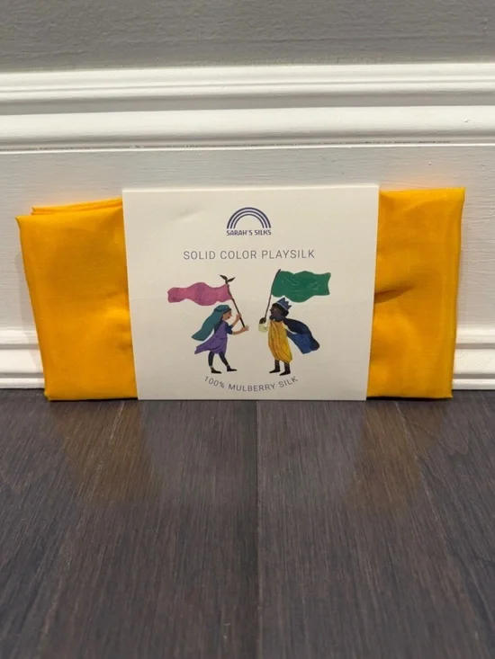 NWT Sarah’s Silks Orange Playsilk 100% Mulberry Silk Kids Toddlers Pretend Play