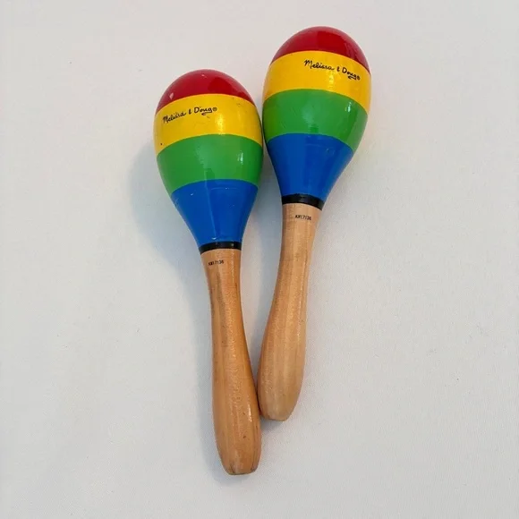 Melissa & Doug Rainbow-Striped Maracas Set of 2