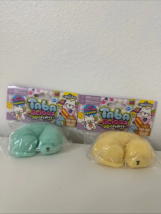 Taba-licious FLUFFS Squishy DOGS- Mint Green/Blue & Yellow Lab/Golden Retriever