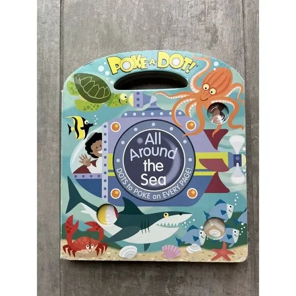 Melissa & Doug Childrens Book - Poke-a-Dot: All Around the Sea Board Book