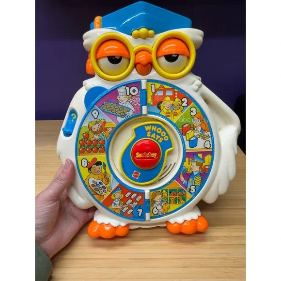 Vintage 1996 Mattel Whooo Says Owl See 'n Say Talking Toy Tested Works
