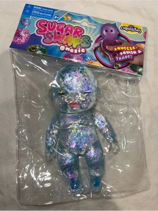 Baby Sugar Swaps Glitter Squishy Onesie Doll - Blue & Purple