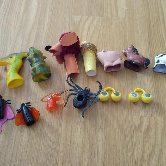 Finger Puppet Farm Animals, Bugs, Dinosaurs, Monsters x 14