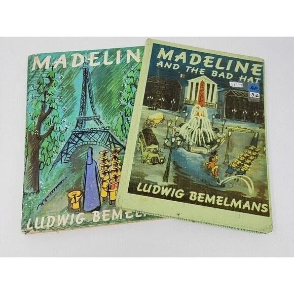VINTAGE MADELINE HARDCOVER PICTURE BOOKS CHILDREN SET OF TWO MADELINE BAD HAT