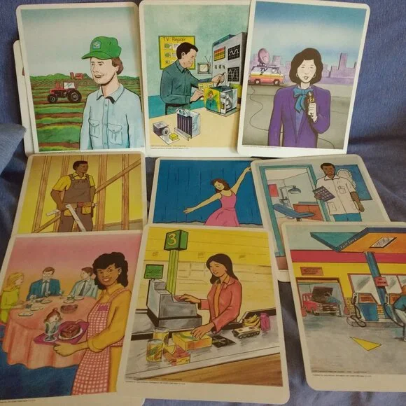 Vintage Community Helpers & Workers Concept Poster series JI 8241 set of 16