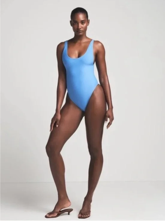 SKIMS NWT Signature Swim Scoop Neck One Piece - Tide