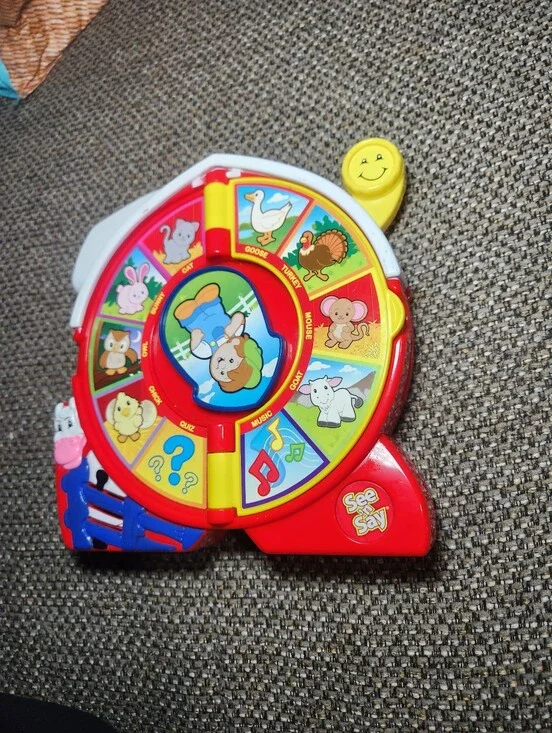 Mattel See 'n Say Red and Yellow Animal Sound Learning Spinner 2003