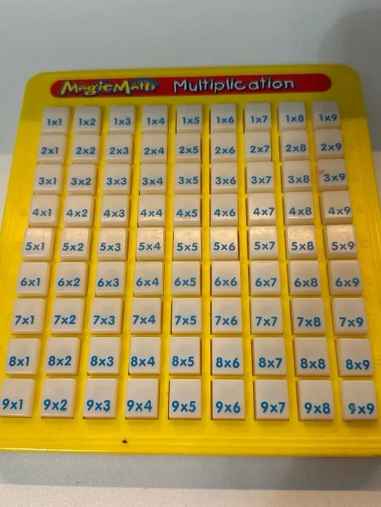 Magic Yellow Multiplication Learning Board with White and Blue Tiles