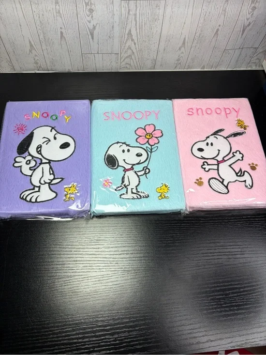 3pcs Snoopy Plush Journal/Notebook Trio - Lavender, Aqua & Pink