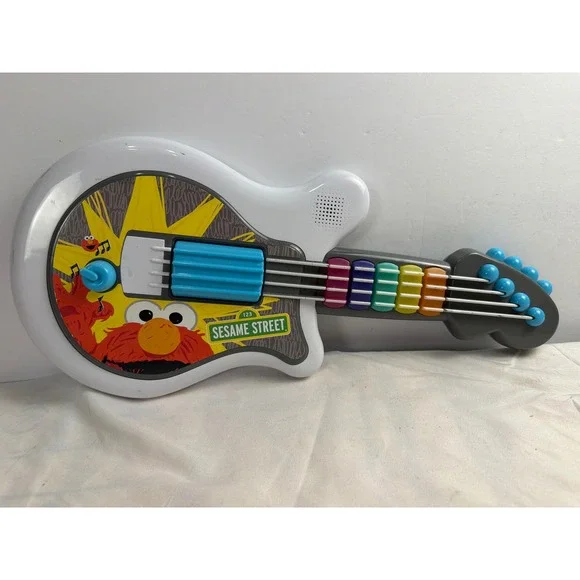 Sesame Street Elmo Rockin Guitar Musical Electronic Toy White Blue 39048