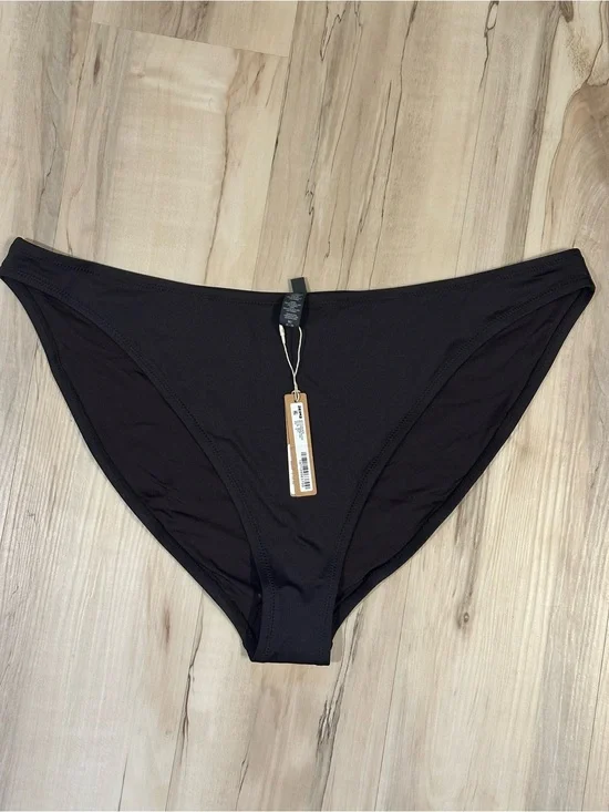 SKIMS Recycled Swim Mid Coverage Swim Bottom in Onyx NWT