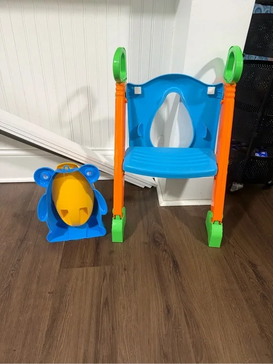 Blue & Orange Kids Potty Training Seat with Green Accents