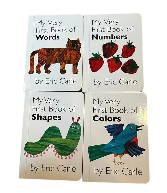 Lot 4 My Very First Book Eric Carle Numbers Shapes Words Colors HC Match-a-Page