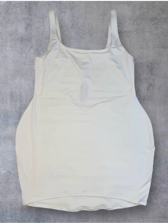 NWT SKIMS Swim Tank Dress Cover Up Marble 2X Scoop Neck Stretch Mini