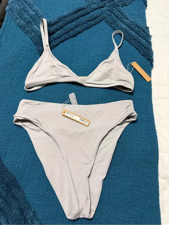 SKIMS Light Gray Minimal Triangle Bikini