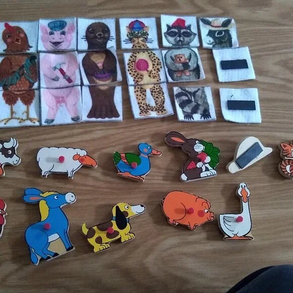 Magnetic Felt sorting matching animals used