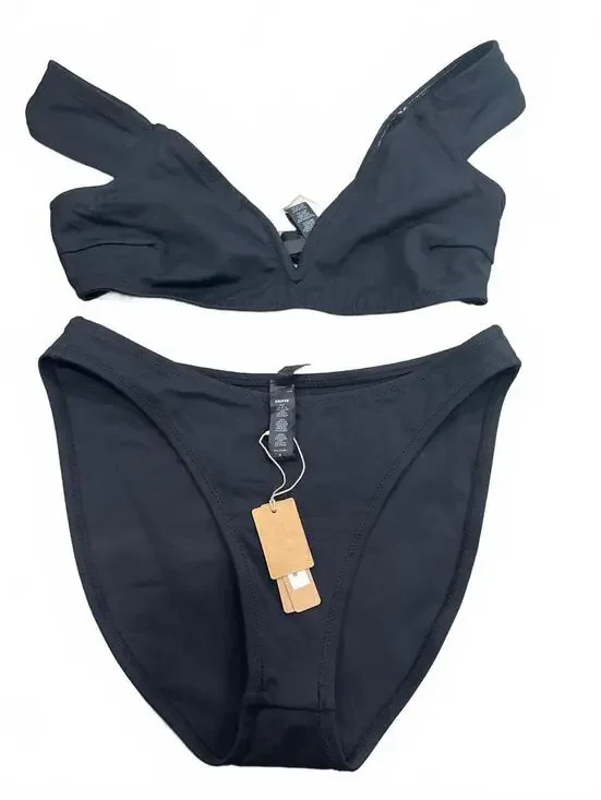 SKIMS SCULPTING SWIM OFF SHOULDER BIKINI TOP & Swim Mid Coverage Bottom
