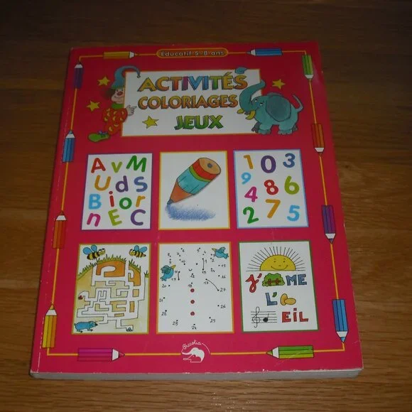 Piccolia Activites Coloriages Jeux Educatif 5-8y by Elizabeth Dorval French New
