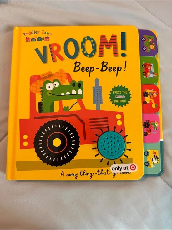 Toddler Town VROOM! Beep-Beep! Sound Board Book - Yellow Red