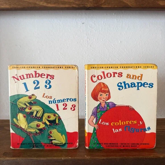 Lot of 2 Bilingual Foundations Series Board Books Numbers Colors Shapes