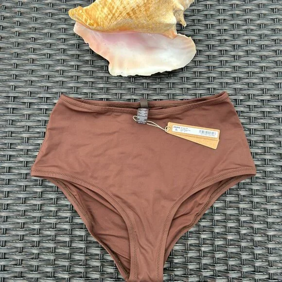 SKIMS High-Waist Bikini Bottoms in Brown
