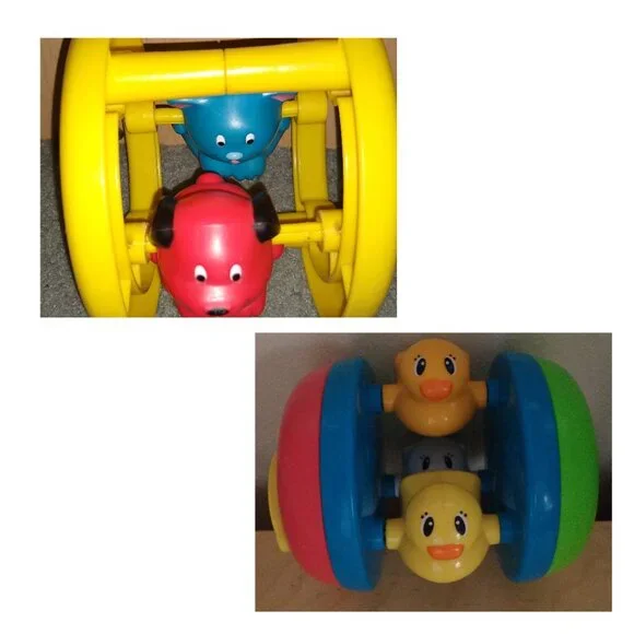 Playskool Busy Chase N Crawl Duckies rolling  + Chase dog & Cat used