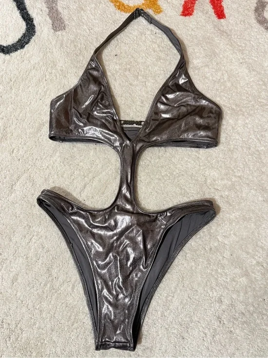 Skims Metallic One-Piece Swim