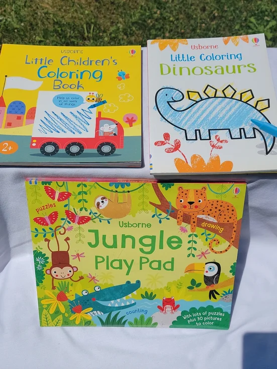 Usborne Jungle Play Pad Kids Activity Set - Dinosaurs And Other Coloring Books.