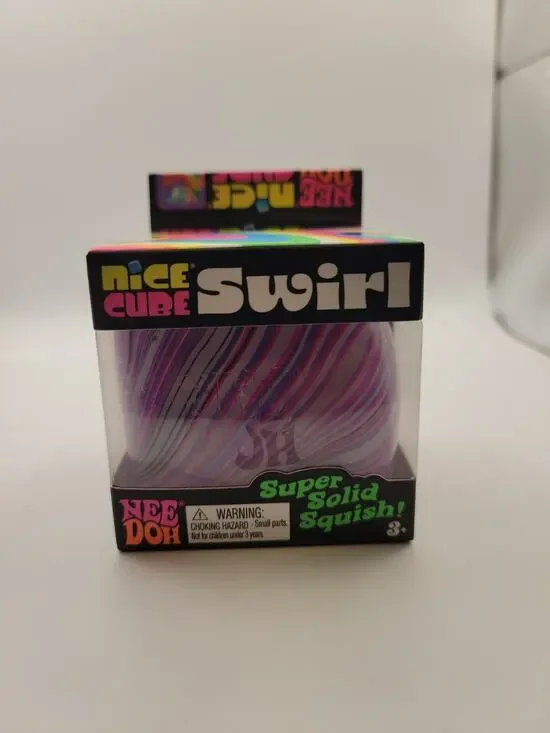 Schylling NeeDoh Nice Cube Swirl Squish Toy Purple Nee Foh Fidget